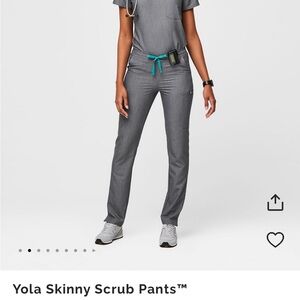 Figs Gray Skinny Scrub Pants